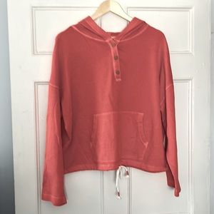Old Navy French terry cropped hoodie for women size XL, color, orange/peach.